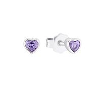 Prinzessin Lillifee pendientes de plata de ley 925 para niñas, con circonita sintética, 0.4 cm, plata, corazón, en caja de regalo, 2036440