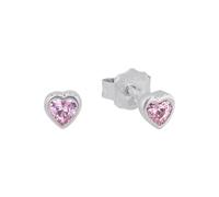 Prinzessin Lillifee pendientes de plata de ley 925 para niñas, con circonita sintética, 0,4 cm, plata, corazón, en caja de regalo, 2021046
