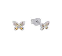 Prinzessin Lillifee pendientes de plata de ley 925 para niñas, con circonita sintética, 0,4 cm, plata, mariposa, en caja de regalo, 2035992