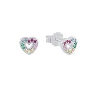 Prinzessin Lillifee pendientes de plata de ley 925 para niñas, con circonita sintética, 0,6 cm, plata, corazón, en caja de regalo, 2031166