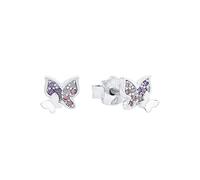 Prinzessin Lillifee pendientes de plata de ley 925 para niñas, con circonita sintética, 0,6 cm, plata, mariposa, en caja de regalo, 2021063