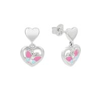 Prinzessin Lillifee Pendientes de plata de ley 925 para niñas, pendientes infantiles, con circonitas sintéticas, plata 925, mariposa, regalo para hija y nieta, viene en caja de regalo, Onesize, Plata