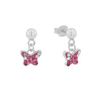 Prinzessin Lillifee pendientes, plata de ley 925, bisutería infantil, con Preciosa, 1,3 cm, plata, mariposa, en caja de regalo, 2033997
