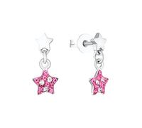 Prinzessin Lillifee pendientes, plata de ley 925, bisutería infantil, con Preciosa, 1,4 cm, plata, estrella, en caja de regalo, 2036426
