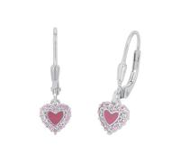 Prinzessin Lillifee pendientes plata de ley 925 joyería infantil para las orejas, con circonita sintética, 2,1 cm, plata, corazón, viene en caja de regalo de joyería, 2036257
