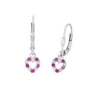 Prinzessin Lillifee pendientes plata de ley 925 joyería infantil para las orejas, con circonita sintética, 2,1 cm, plata, corazón, viene en caja de regalo de joyería, 9082650