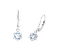 Prinzessin Lillifee pendientes plata de ley 925 joyería infantil para las orejas, con circonita sintética, 2.4 cm, plata, mariposa, viene en caja de regalo de joyería, 2036992