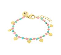 Prinzessin Lillifee pulsera de acero inoxidable pulsera de los niños de las niñas, 12+2 cm, oro, corazón, viene en caja de regalo de joyería, 2033365