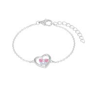 Prinzessin Lillifee Pulsera de plata de ley 925 para niñas, joya para niños, parcialmente con piedras preciosas, idea de regalo para hija y nieta, viene en caja de regalo, 12+3 cm, Plata de, Circonia