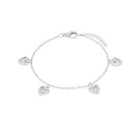 Prinzessin Lillifee Pulsera infantil de plata de ley 925 para niñas, con circonitas sintéticas, 12+2 cm, plata, corazón, se entrega en joyero de regalo, 2034230