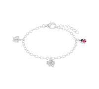 Prinzessin Lillifee pulsera Pulsera infantil de plata de ley 925 para niñas, con circonitas sintéticas, 12+2 cm, plata, mariquita, viene en caja de regalo de joyería, 9082414