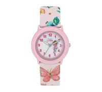 Prinzessin Lillifee Reloj de Pulsera para niñas Reloj de Cuarzo analógico, con Correa Textil, Rosa, 3 Bar Resistente al Agua, Viene en Caja de Regalo, 2037727