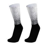 PRIOKNIKO Calcetines Ciclismo Calcetines De Compresión Para Hombre Antideslizante Silicona Aero Blanco Ciclismo Deportes Calcetines Para Correr, Puntos Blancos Negros, Talla Única 39-45