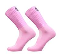 PRIOKNIKO Calcetines De Compresión Antideslizante De Silicona Aerodinámica Aero Calcetines De Ciclismo Rosa Un Tamaño 38-45