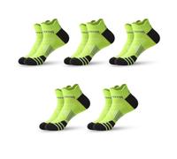 PRIOKNIKO Calcetines Para Hombre 5 Pares De Calcetines Deportivos Para Hombre, Calcetines Para Correr Al Aire Libre, Calcetines De Baloncesto De Corte Bajo,Verde,Talla Única