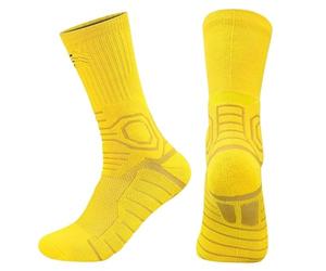 PRIOKNIKO Calcetines Para Hombre Calcetines De Baloncesto Medias Para Correr Antideslizantes, Resistentes Al Desgaste Y Engrosadas,Amarillo,Talla Única
