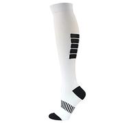 PRIOKNIKO Hombres Y Mujeres Deportes Medias De Compresión Al Aire Libre Correr Largas Ciclismo Medias De Compresión, color blanco