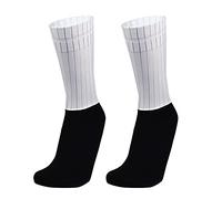 PRIOKNIKO Medias De Compresion Mujer Calcetines De Compresión Para Hombre Antideslizante Silicona Aero White Ciclismo Deportes Calcetines Para Correr, Negro-Blanco, Talla Única 39-45