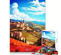Priorat España Pintura al óleo Rompecabezas de 1000 Piezas para Adolescentes Juguete para ejercitar la Mente Tiempo de convivencia Pieza de colección de Arte de Corte preciso 38x52cm