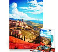 Priorat España Pintura al óleo Rompecabezas de 1000 Piezas para Adolescentes Juguete para ejercitar la Mente Tiempo de convivencia Pieza de colección de Arte de Corte preciso 38x52cm