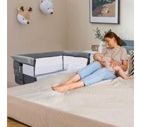 Priori Baby Turin Cuna Colecho 3 en 1 para Bebé - Plegable con Altura Ajustable, Base Mecedora, Mosquitera, Ruedas con Freno, Bolsa de Transporte y Correa de Cama, 0-9 Meses hasta 10 kg