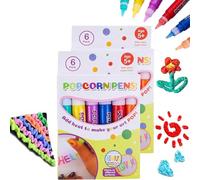 Priormer Puffy Pens, Priormer Magic Puffy Pens, DIY Bubble Popcorn Drawing Pen, Marcadores Puffys Pen for Card Making, for Arts & Crafts Supplies, Just Add Heat & Watch Art Grow (2Pcs)