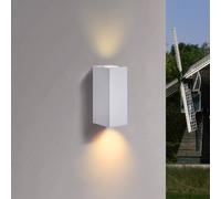Prios aplique de exterior Tetje, blanco, angular, 16 cm