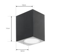 Prios aplique de exterior Tetje, negro, angular, 10 cm