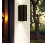 Prios aplique de exterior Tetje, negro, redondo, 16 cm