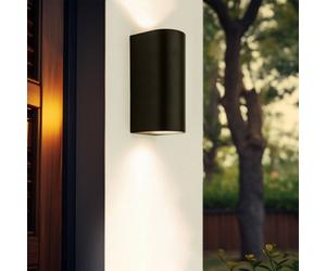 Prios aplique de exterior Tetje, negro, redondo, 16 cm