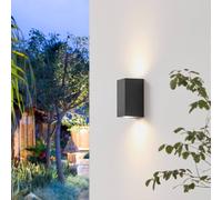 Prios aplique exterior Irfan angular negro 15,5 cm