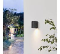 Prios aplique exterior Irfan redondo negro 10 cm