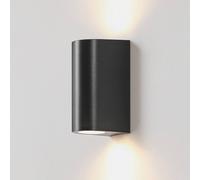 Prios aplique exterior Irfan redondo negro 15,5 cm