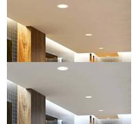 Prios foco empotrable LED Rida, blanco. Ø 23 cm, 25W, CCT, IP44