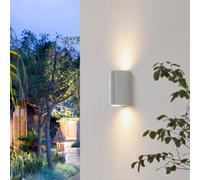 Prios Irfan aplique de exterior redondo blanco 15,5 cm