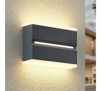 Prios Itarion Aplique LED para exterior, pantalla blanco ópalo