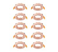 Prios lámpara de techo empotrable Fibur, cobre, zinc, Ø8,2 cm, 10 unidades