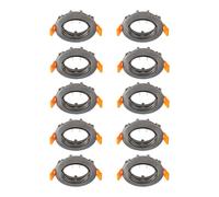 Prios lámpara de techo empotrable Fibur, gris oscuro, Ø8cm, juego de 10