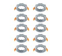Prios lámpara de techo empotrable Fibur, gris, zinc, Ø 8,2 cm, 10 unidades