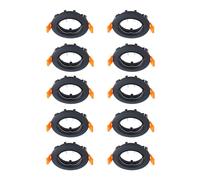 Prios lámpara de techo empotrable Fibur, negro, zinc, Ø8,2cm, 10pcs