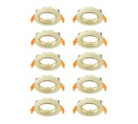 Prios lámpara de techo empotrable Fibur, oro, zinc, Ø 8,2 cm, 10 unidades