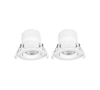 Prios Lámpara empotrable LED Shima, blanca, 7W, 3000K, 2 unidades,