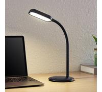 Prios LED lámpara de mesa recargable Opira, negro, USB, regulador táctil