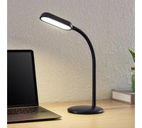 Prios LED lámpara de mesa recargable Opira, negro, USB, regulador táctil