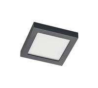 PRIOS LED Lámpara de techo Alette (Moderno) en Negro hecho Aluminio e.o. para Cuarto baño (1 llama, lámpara, plafón