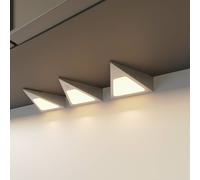 Prios Odia lámpara LED bajo mueble, acero inoxidable, 3 luces.