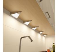 Prios Odia lámpara LED bajo mueble, acero inoxidable, 5 luces.