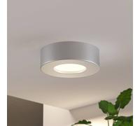 Prios Plafón LED Edwina, plata, 12 cm, lote de 10