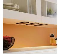 Prios Rixa Lámpara LED bajo mueble, negra, 3 piezas