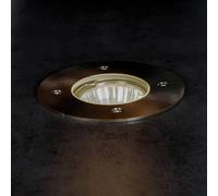 Prios Riya lámpara de suelo empotrable, redonda, acero inoxidable